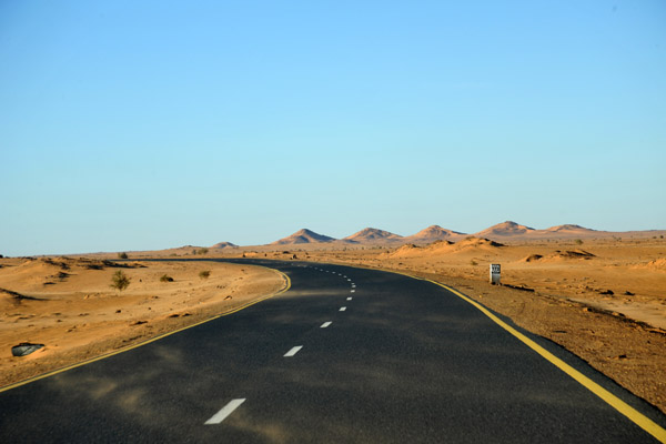 Line of six small hills ahead, km 172