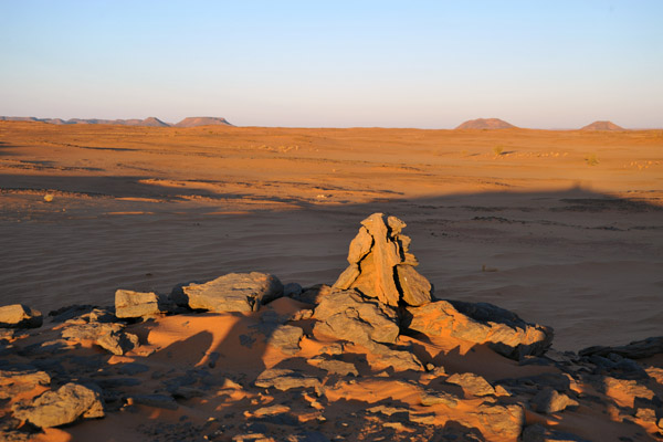 Rocky outcropping in the Libyan Desert several km away from the main road