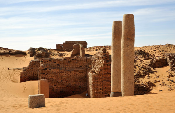 Stone pillars still standing in Old Dongola