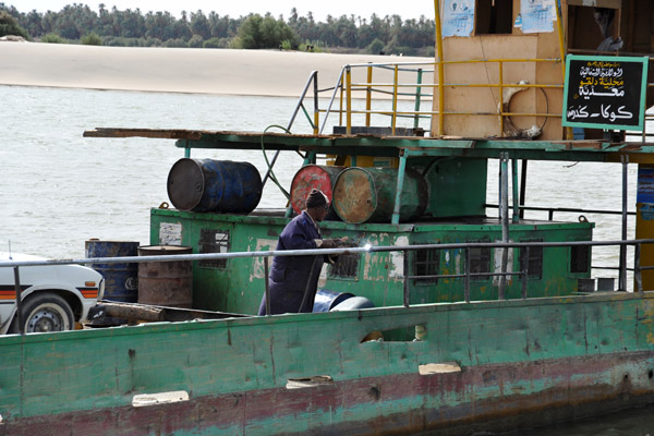 Repairing the railing on the Koka-Kadrma ferry