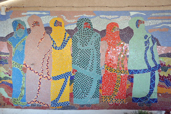 Mosaic of six women at the Sudan Red Sea Resort