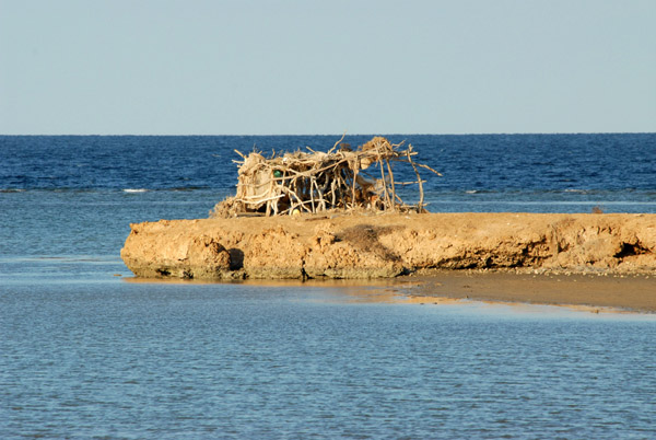 Shelter on the island off shore from the resort