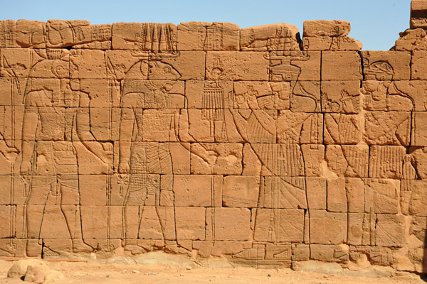 Reliefs of the gods on the southern wall of the Temple of Apedemak, Naqa