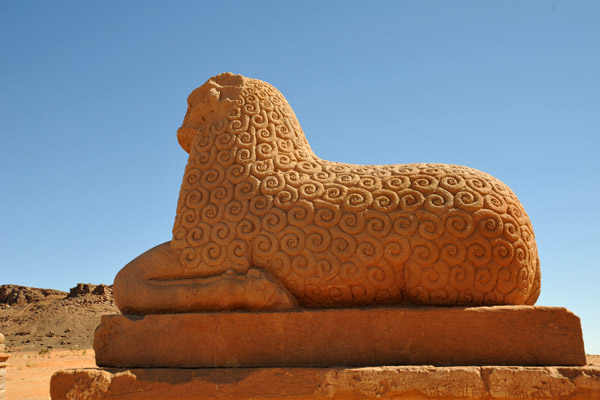 Statue of a ram at the Temple of Amun, Naqa