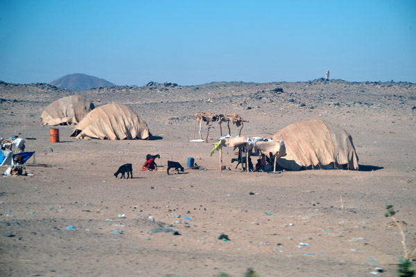 Heading south from Haiya, we pass nomad camps similar to those I saw in Mali
