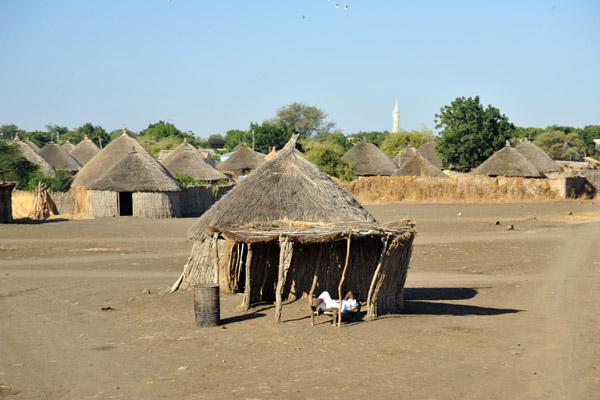 Huts of a Real African village near Cattle country of Eastern Sudan near El Gadaref