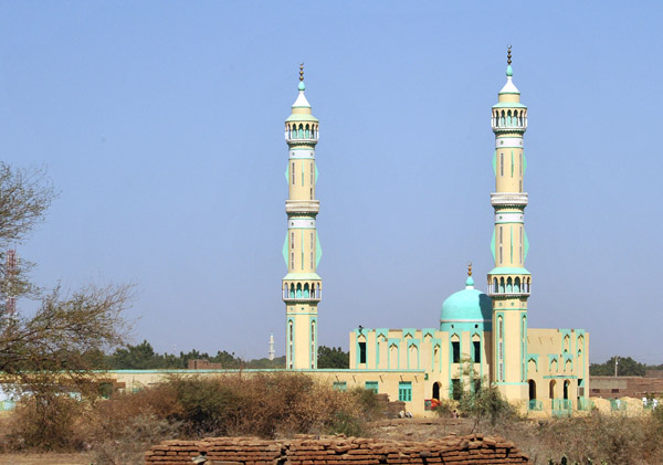 Mosque with two tall minarets, Gezira, Sudan