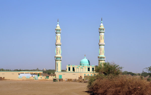 Mosque with two tall minarets, Gezira, Sudan