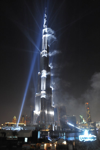 Bright beam illuminates the spire