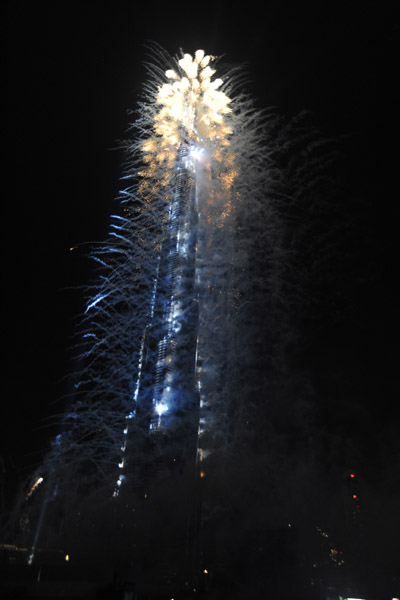 Fireworks shot from the top of the World's Tallest Building