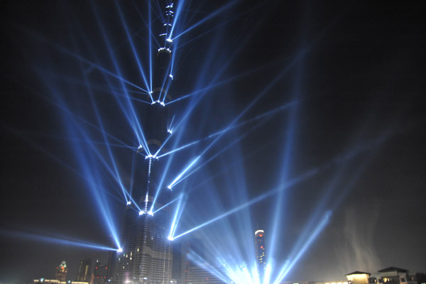 Spotlights at the Grand Opening of the Burj Khalifa