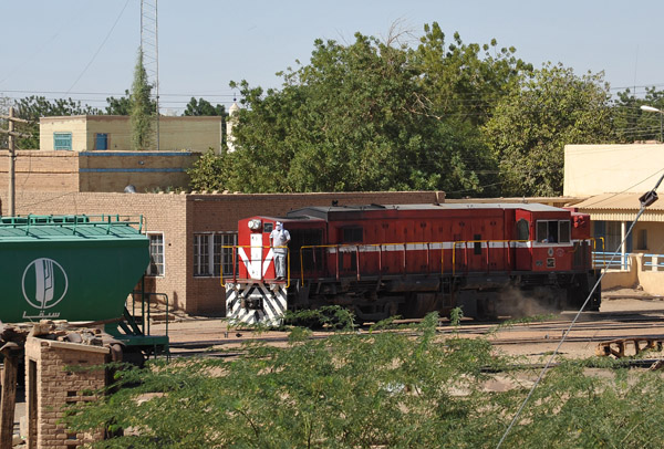 Sudan Railways locomotive in the railway yard of Atbara