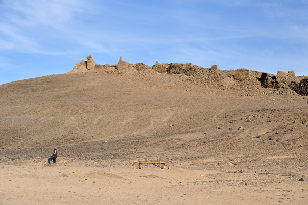 Jebel Sesi capped by ruins of a 5th C. AD fortress