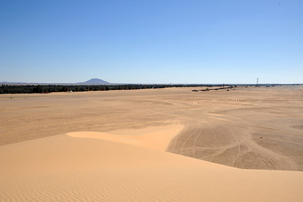 View from the top of the dune towards the village