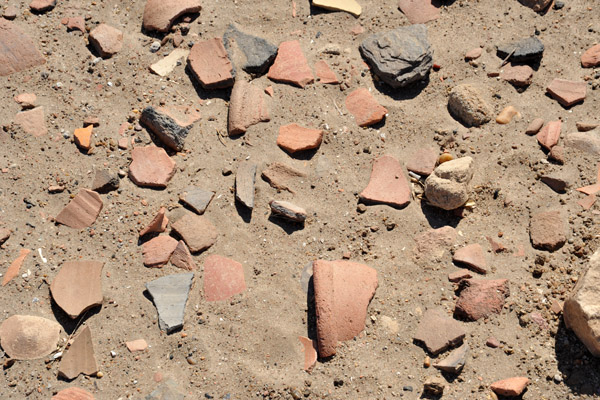 Remains of ancient pottery litter Sai Island