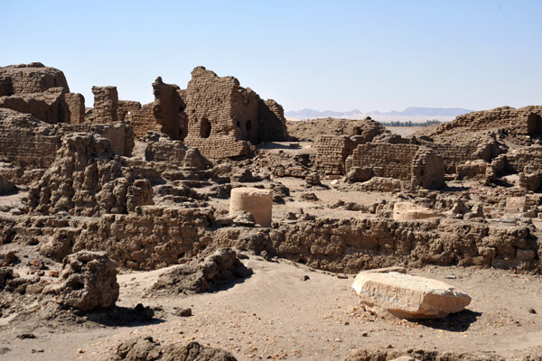 Mudbrick remains of the 16th C. Ottoman fort with some ancient Egyptian fragments