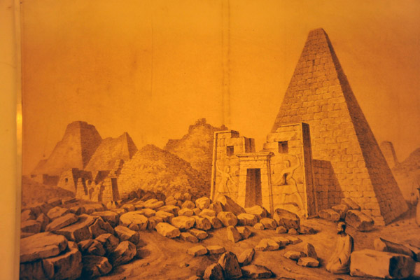 19th Century engraving of the Pyramids of Meroe