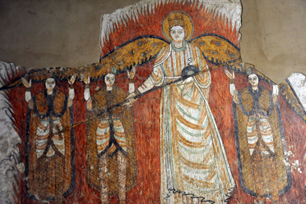 Three Youths in a Fiery Furnace under the protection of the Archangel Michael, 10th Century, Petros Cathedral, Faras