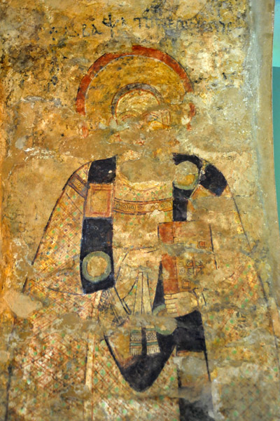 Late 10th Century painting of Saint Psate, bishop of ancient Ptolemais who was martyred under Diocletian, from Faras Cathedral