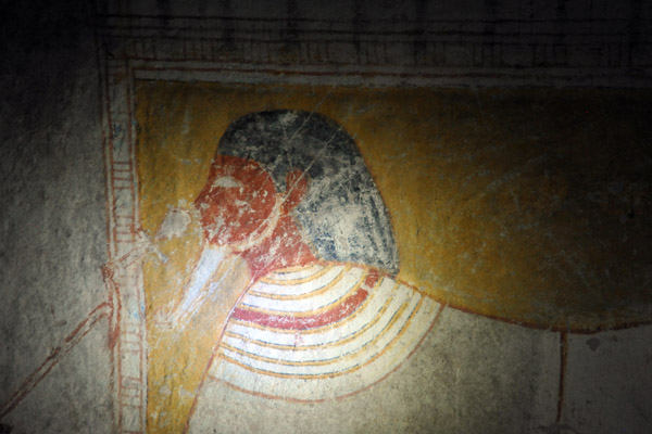Queen Qalhata depicted as Osiris on the south wall of her burial chamber