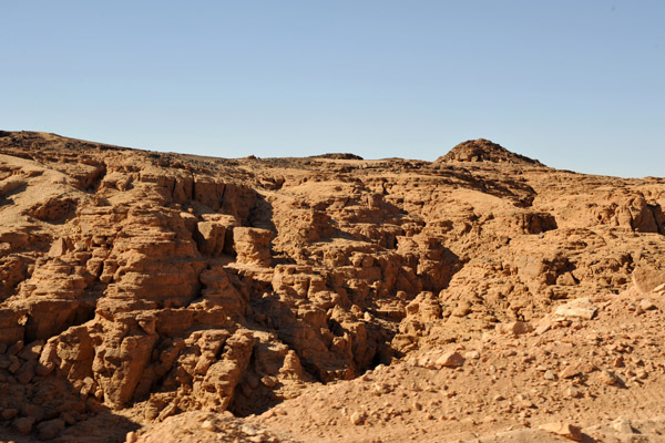 Eroded canyons along the desert road between Karima and El Kurru