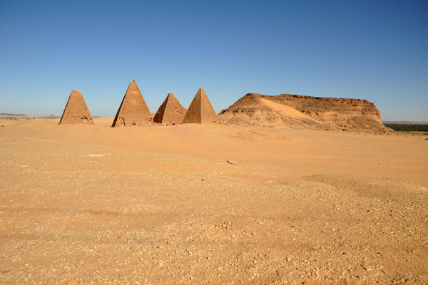 The northern pyramid group near Jebel Barkal has 8 pyramids, including 5 in excellent condition