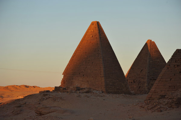 The shadow of Jebel Barkal blocks the rays of the sun until a little later in the morning