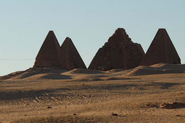 Barkal Pyramids from the base of  Jebel Barkal