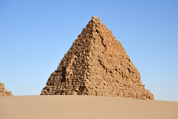 The Pyramids of Nuri are larger than those at Jebel Barkal, but much smaller than those in Egypt