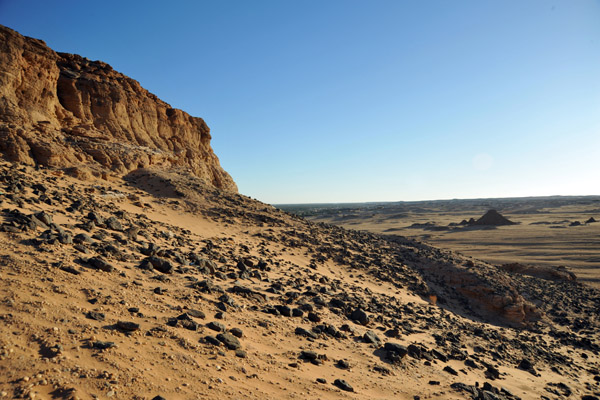 Northwestern side of Jebel Barkal with the southern pyramid group in the distance