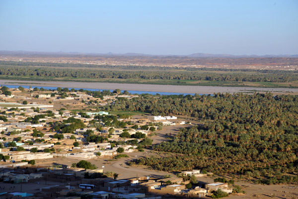 The Nile and part of the village of Karima from Jebel Barkal