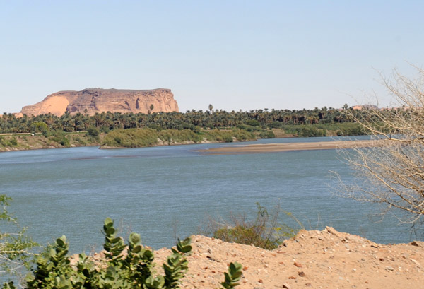 Jebel Barkal from the west bank of the Nile at the new Merowe Bridge
