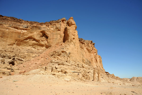 Beneath the pinnacle in the southwest corner of Jebel Barkal
