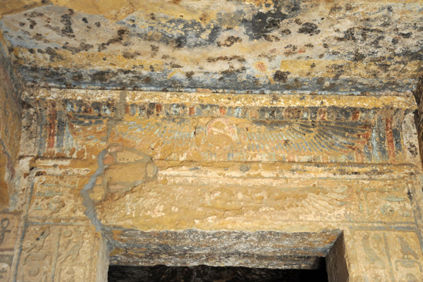 Doorway retaining some original fragments of paint, Temple of Mut, Jebel Barkal