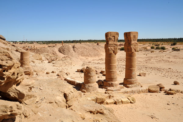 The two remaining Hathor columns, Temple of Mut