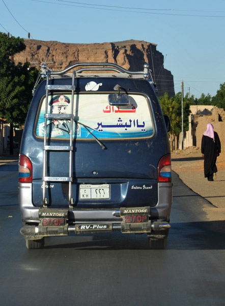Van with picture of Omar Al-Bashir, President of Sudan