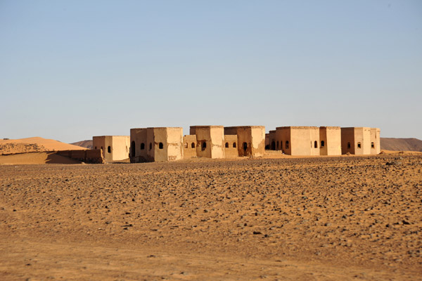 Modern ruins near the Pyramids of Mero, perhaps a former hotel