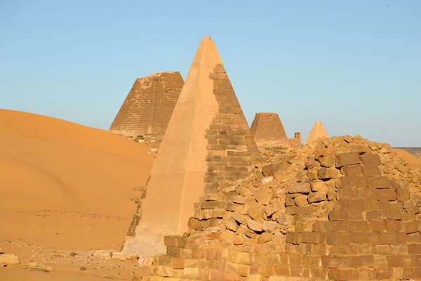 Several pyramids have been reconstructed by the Sudan Antiquities Department