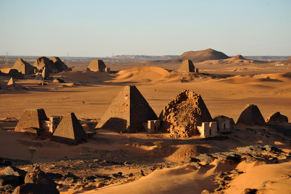 The Southern pyramid group in the foreground, Mero