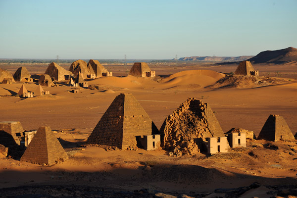 Pyramids of Mero, early morning from the southern hill