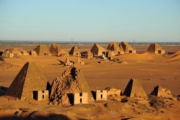 Pyramids of the Southern Cemetery in the foreground
