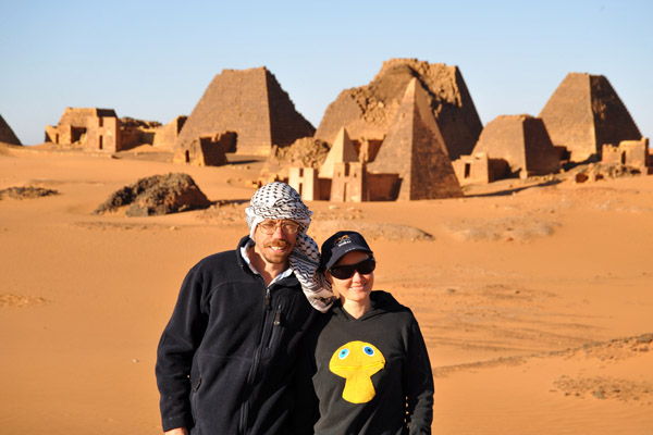 Trygve and Karen at the Pyramids of Mero