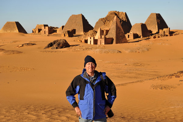 Me on a cold morning at the Pyramids of Mero