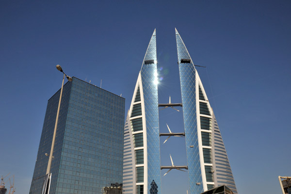 Sheraton Tower with the Bahrain World Trade Center