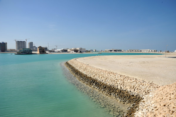 View from the southern bridge of Wardeh Island looking across the lagoon to the west