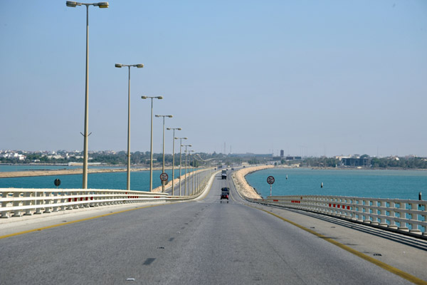 The main island of Bahrain ahead