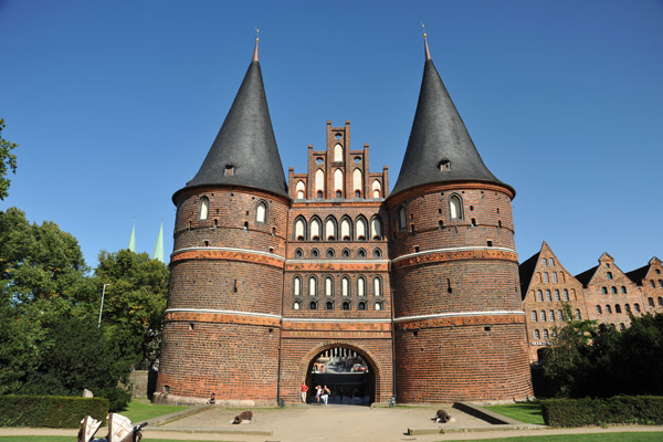 The Holstentor is the last remaining of what had been four gates - Inner, Middle, Outer, Second Outer