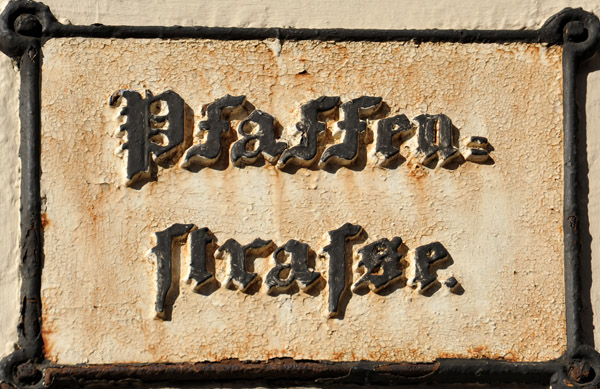 Pfaffenstraße, Lübeck - old street sign
