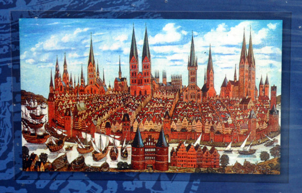 The famous skyline of Lübeck's church towers