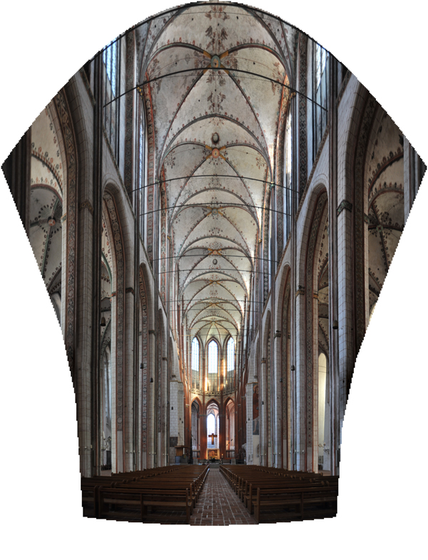 Panoramic stitch of the Marienkirche interior